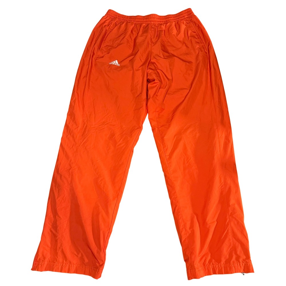 Adidas Climalite Wind Pants Mens Medium Orange Ripstop Mesh Lined